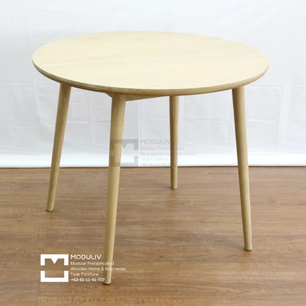 Ally Round Teak Dining Table for Modern Dining Rooms