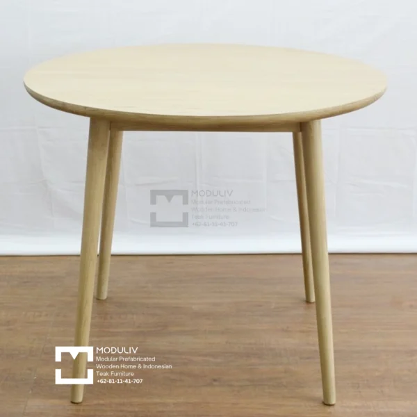 Ally Round Teak Dining Table for Modern Dining Rooms