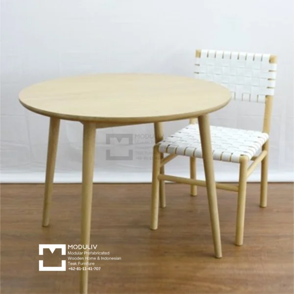 Ally Round Teak Dining Table for Modern Dining Rooms