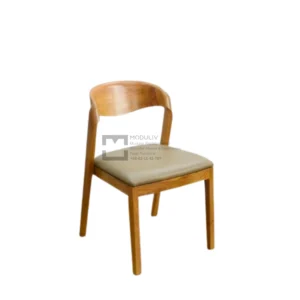 Senia Modern Dining Chair | Solid Teak Wood & Full-Grain Leather | Turkey, UAE, Qatar