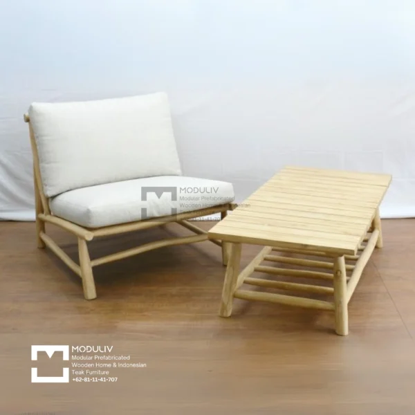 Verona Sofa Teak Branch 1 Seater & Cushion | Qatar | UAE | Turkey