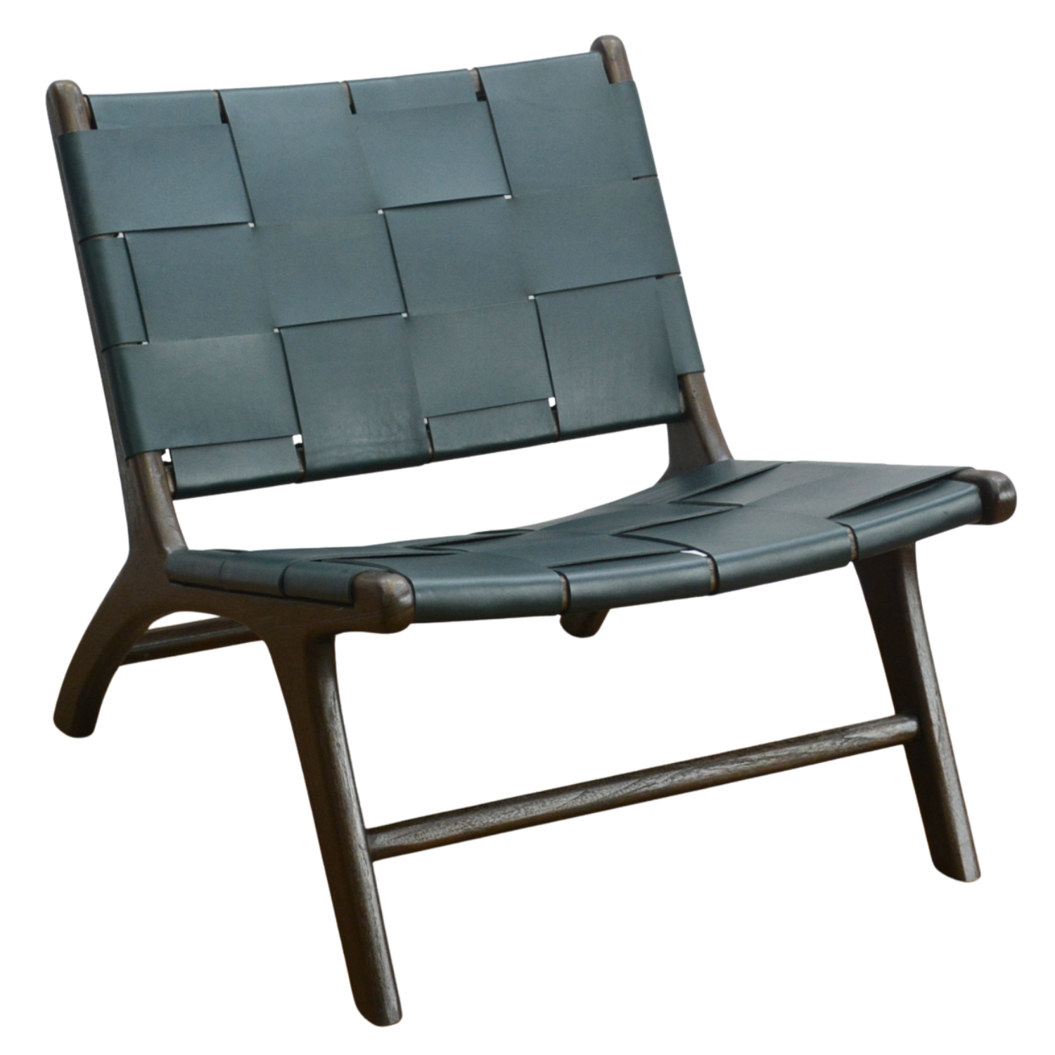 London Lazy Chair Wide Leather Forest Green